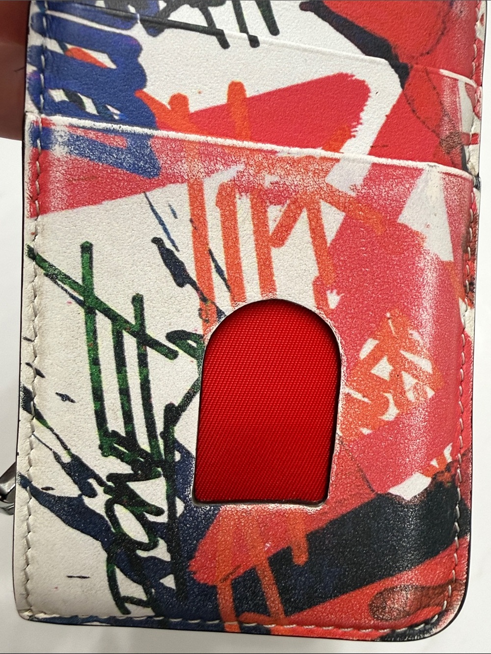 Christian Louboutin Studded Colorful Graffiti Card Holder Wallet - Picture 9 of 14